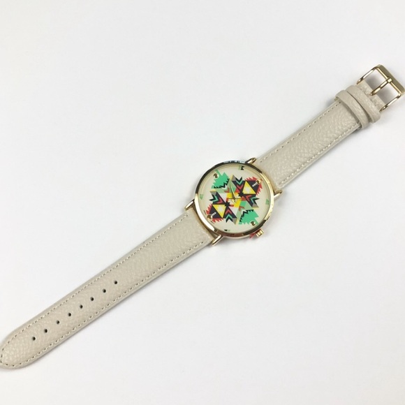 Ivory Aztec Print Watch - Picture 3 of 5